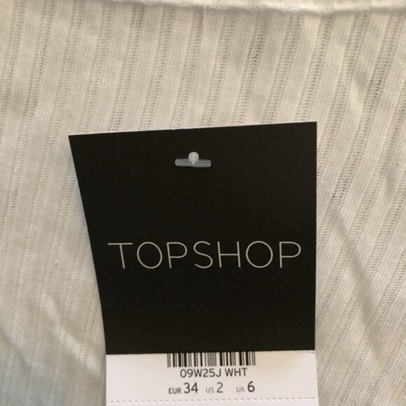 TopShop Crop Top Shirt Fitted Stretch Short Sleeve Casual NWT - Picture 5 of 10